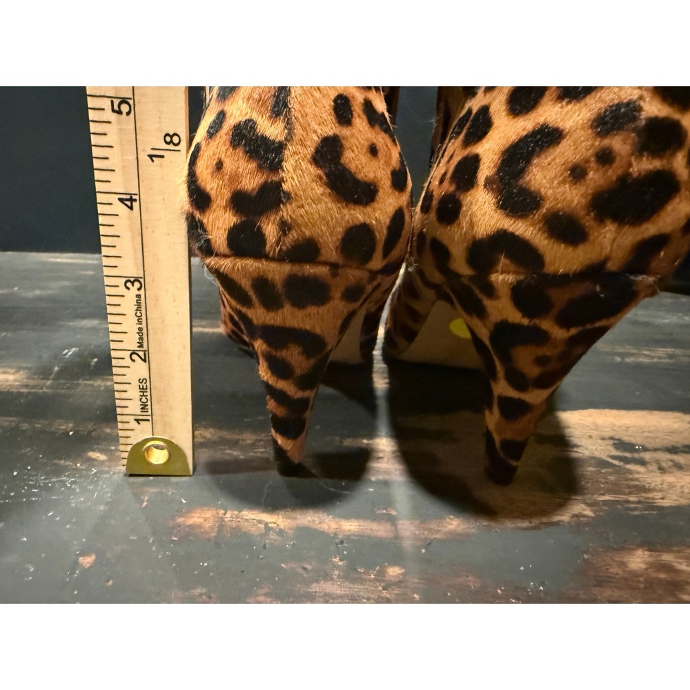 Vince Camuto Leopard Print Cow Hair Ankle Boots VP-NANDI2 Pointed Toe Stiletto 9 - Picture 6 of 11